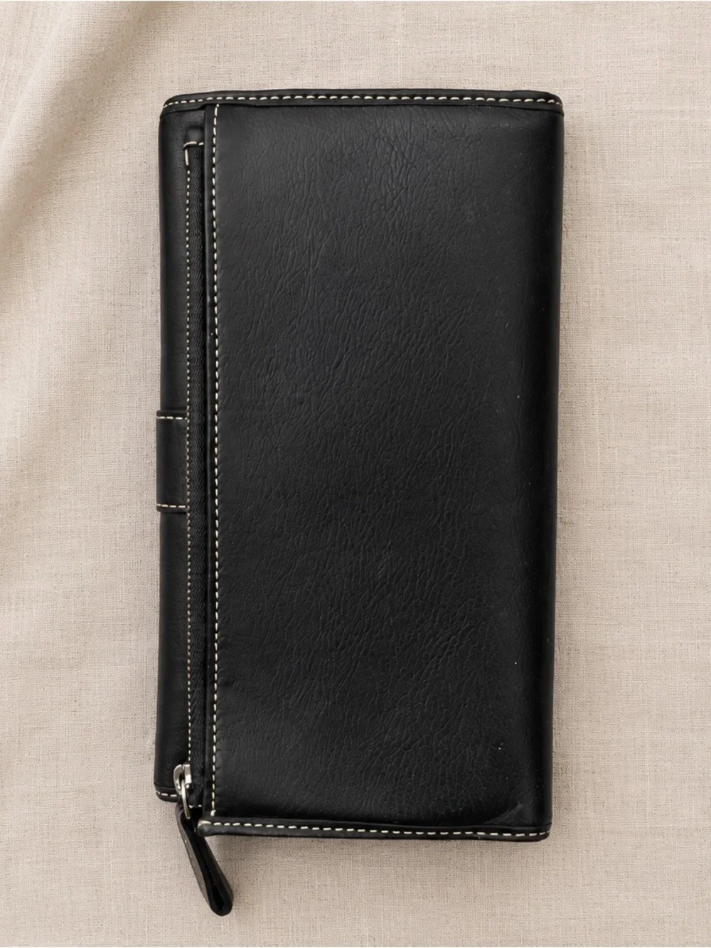 Vintage Coach Hampton Black Leather Trifold Wallet Clutch